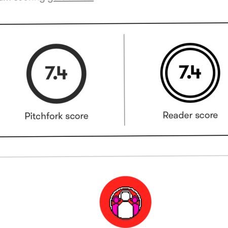 A screenshot of a Pitchfork review with exactly the same Pitchfork score and user score.